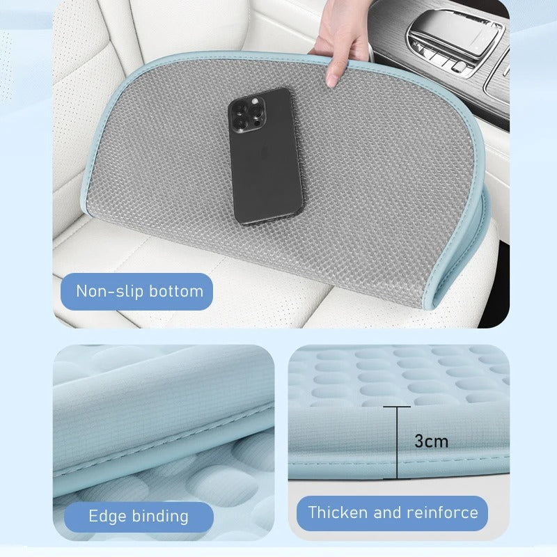 TPE Cooling Gel Seat Cushion – Breathable Ice Silk Summer Seat Pad for Car, Office & Home - Delicate Leather