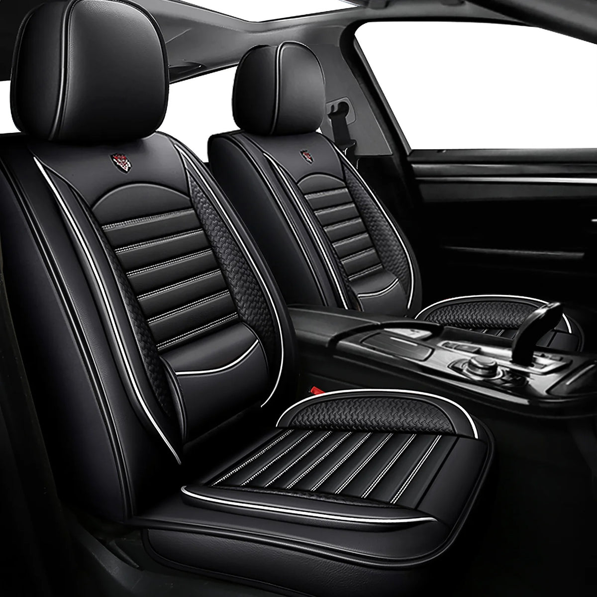 Universal PU Leather Car Seat Covers – Waterproof Breathable Front Seat Protectors - Delicate Leather