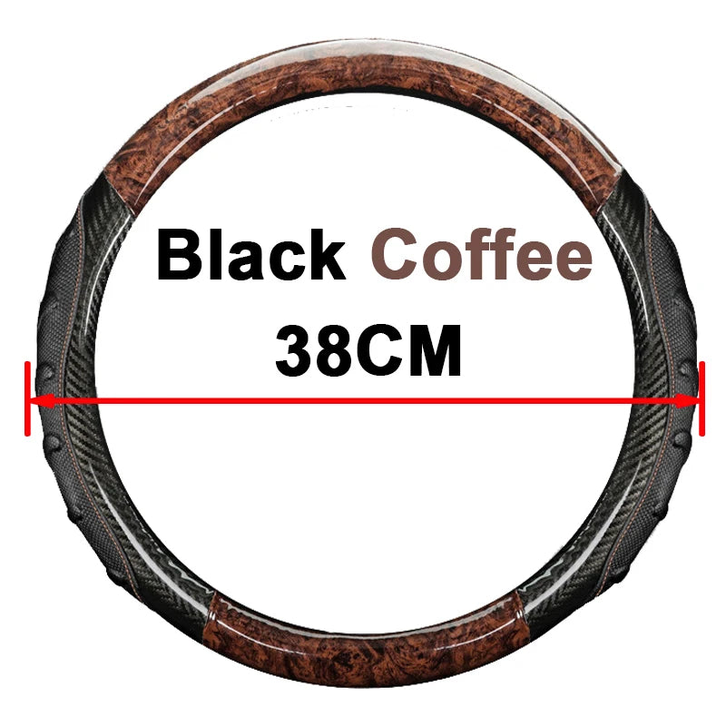 Car Truck PU Leather Embossed Steering Wheel Cover Steering-Wheel For Auto Diameters 36 38 40 42 45 47 50CM 7 Sizes to Choose - Delicate Leather  