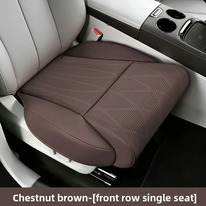 Extended Car Seat Cover with Footrest – Perforated Leather Memory Foam Seat Cushion - Delicate Leather