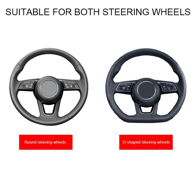2-Pack Carbon Fiber Style Steering Wheel Spinner Covers – Microfiber Leather PVC, Non-Slip Universal Fit - Delicate Leather  