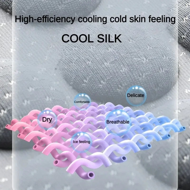 Ice Silk Car Seat Cushion – Breathable Universal Seat Cover with Memory Foam Padding - Delicate Leather  
