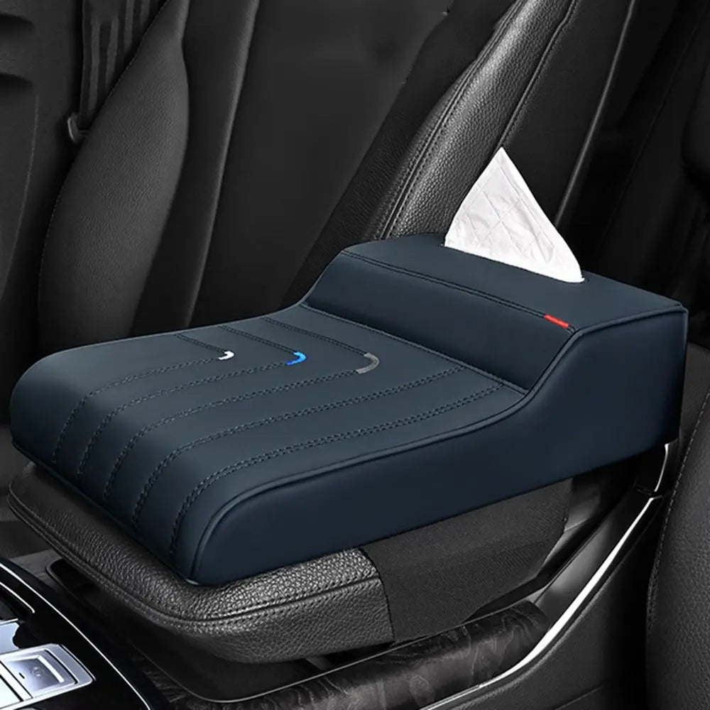 Extended Car Armrest Cushion – Thickened Wear-Resistant Center Console Cover - Delicate Leather  