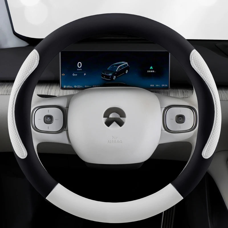 Universal 38cm Steering Wheel Cover – Anti-Slip Wear-Resistant All-Season Grip - Delicate Leather  