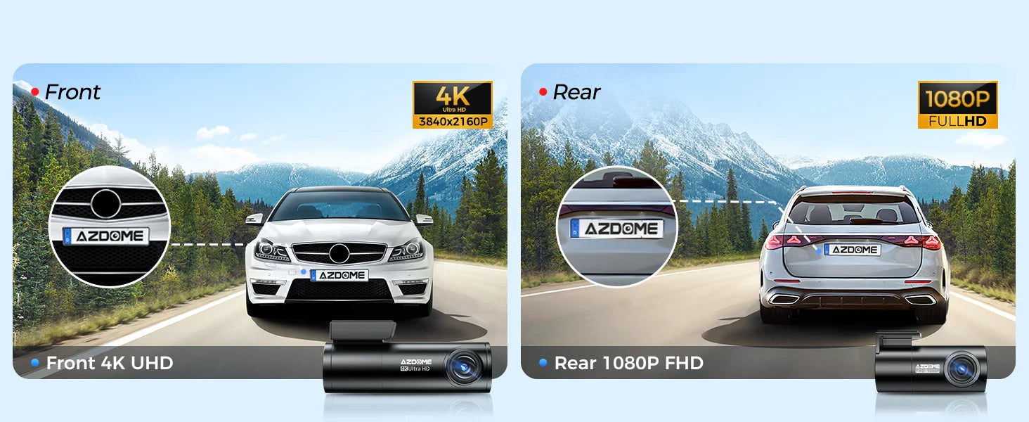 4K AZDOME M300S Dash Cam – Front and Rear, GPS, 5.8G WiFi, WDR Night Vision, with Voice Control and Free 64GB SD Card 29