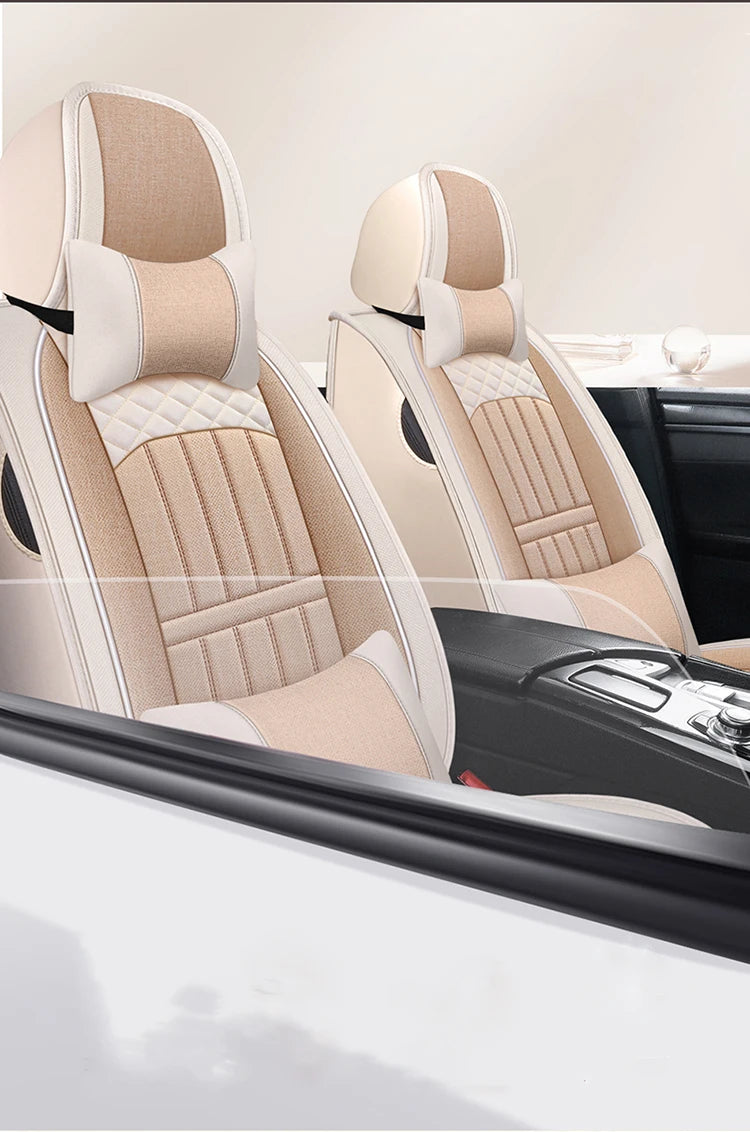 Breathable Universal Car Seat Covers – Front & Rear Protection for Auto Interior - Delicate Leather  