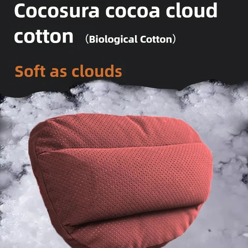 Suede Car Neck Pillow and Waist Cushion – Universal Soft Headrest & Lumbar Support for Comfortable Driving - Delicate Leather  