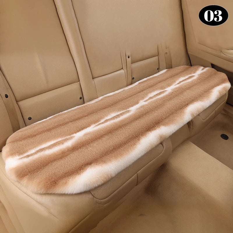 Universal Winter Faux Wool Car Seat Cover – Thickened Warm Plush Cushion, Soft Artificial Fur Interior Accessory