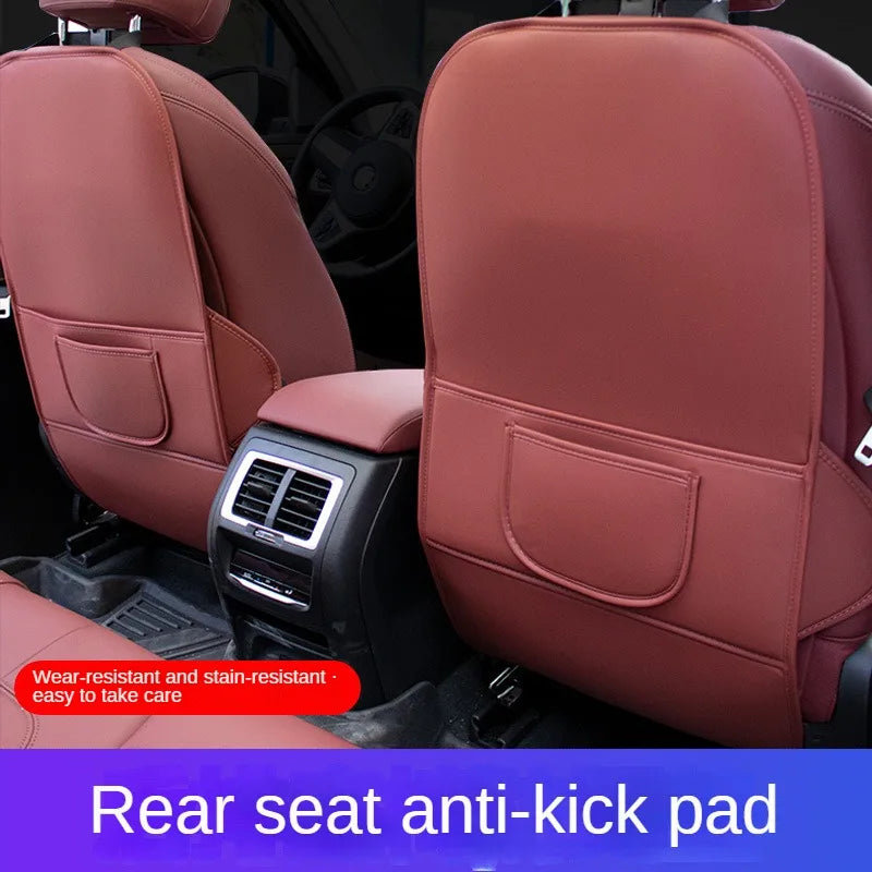 Car Seat Back Protector – Universal Backseat Kick Mat Waterproof Interior Cover - Delicate Leather  