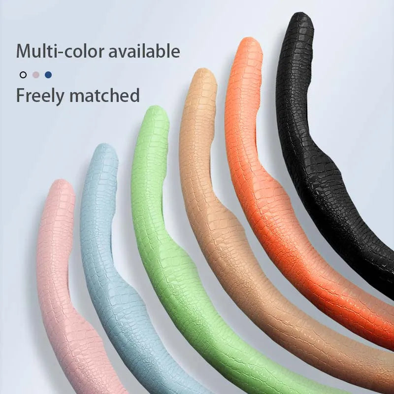 2PCS Steering Wheel Grip Covers – Colorful Ultra-Thin Anti-Slip Universal Set - Delicate Leather  