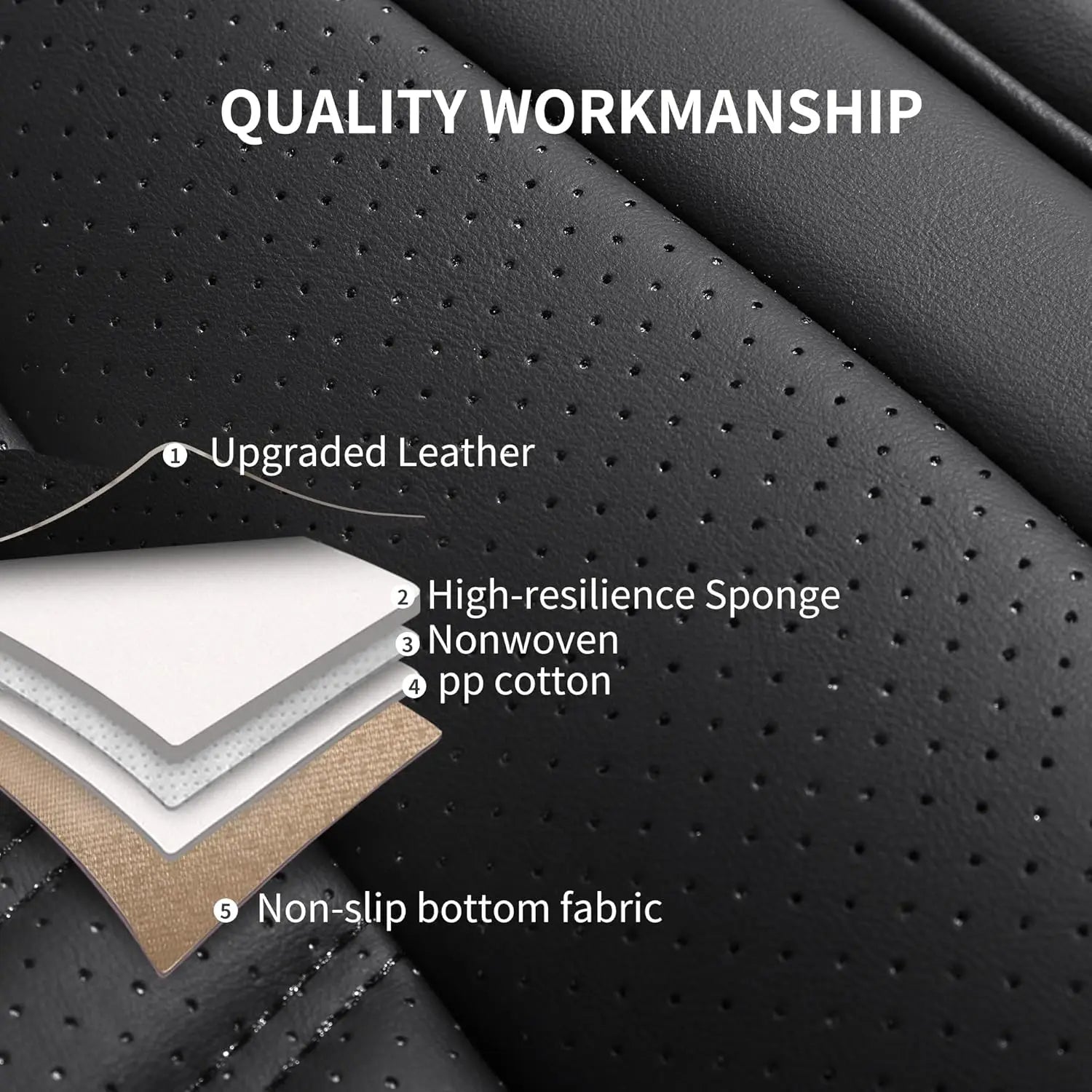 Universal Napa Leather Car Seat Covers – Waterproof, Breathable, Anti-Slip Protection for Cars, SUVs, Trucks, and Sedans 07