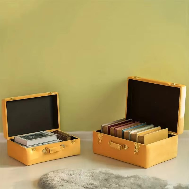 Set of 2 Decorative Tufted Velvet Suitcase Treasure Chests – Vintiquewise Retro Multi-Purpose Ornaments for Home Storage