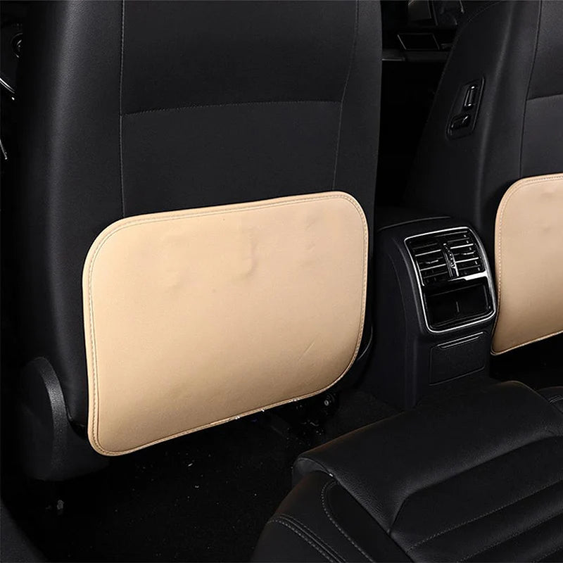 PU Leather Car Seat Anti-Kick Pad – Universal Waterproof, Scratch-Resistant & Dirt-Proof Back Seat Protector - Delicate Leather  