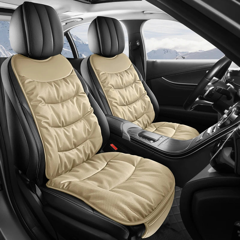Luxury PU Leather Car Seat Cushion – Perforated Breathable Design, Cloud-Soft Comfort, Easy Installation, Universal Fit - Delicate Leather  