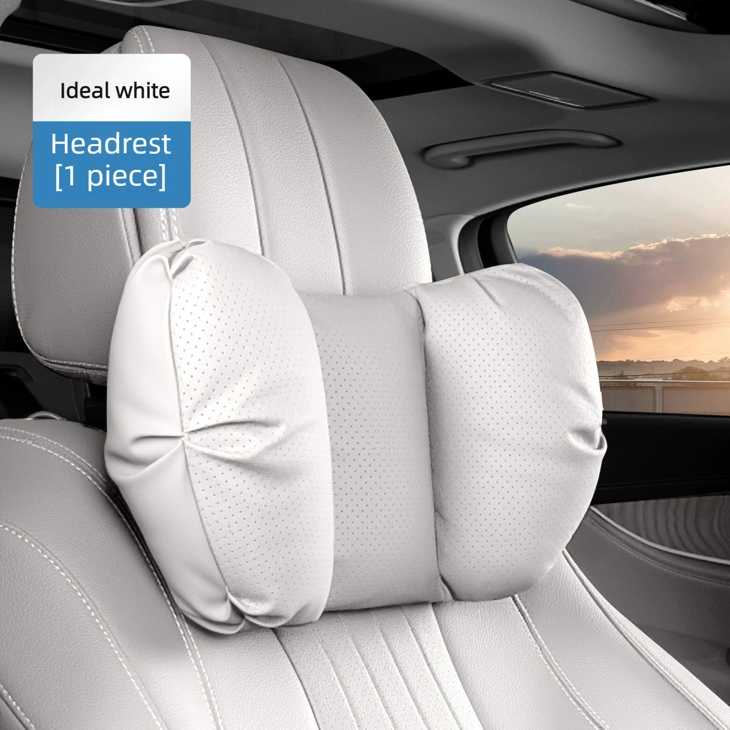 High Quality Universal Car Headrest Cushion Car Seat Neck Pillow Perforated Leather Breathable Lumbar Support Car Pillow - Delicate Leather  
