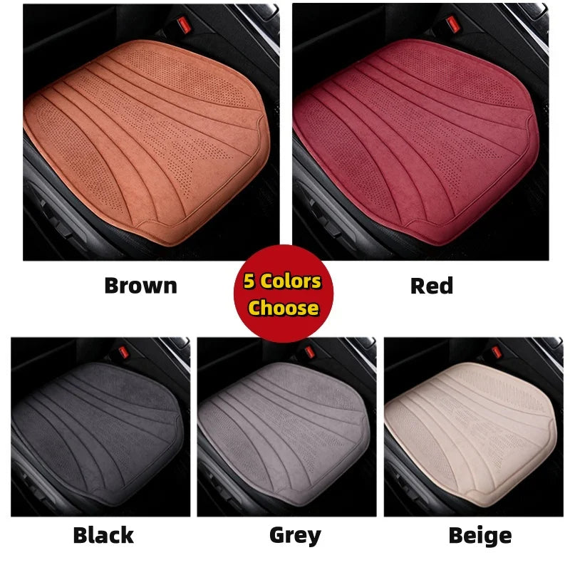 Suede Car Seat Cover - Breathable Front Seat Anti-slip Cushion - Universal 5-Seater Car Front/Rear Protection - Interior Accessories - Delicate Leather  