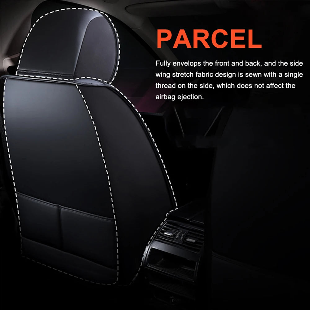 Universal Front Seat Covers in Black & Pink – Luxurious Design with Waterproof Cushions, Headrest, and Lumbar Pillow 10