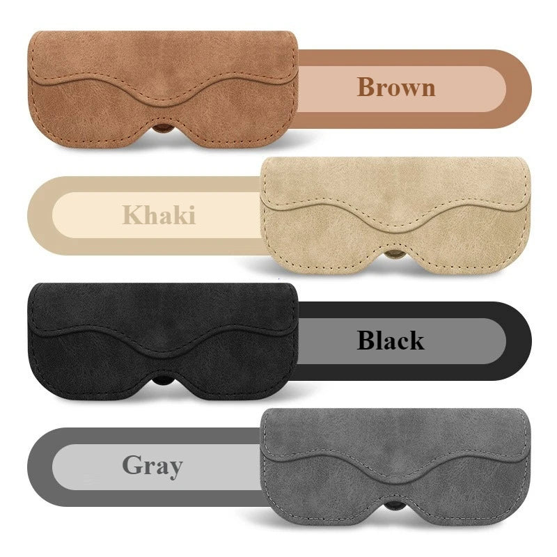 Suede Leather Car Eyeglass Holder – Magnetic Sun Visor Sunglasses Clip - Delicate Leather  