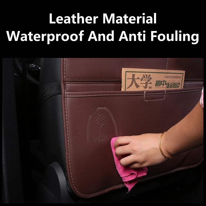 Car Seat Anti-Kick Mat – Back Seat Protector Cover for Children, Anti-Dirty Pad - Delicate Leather  