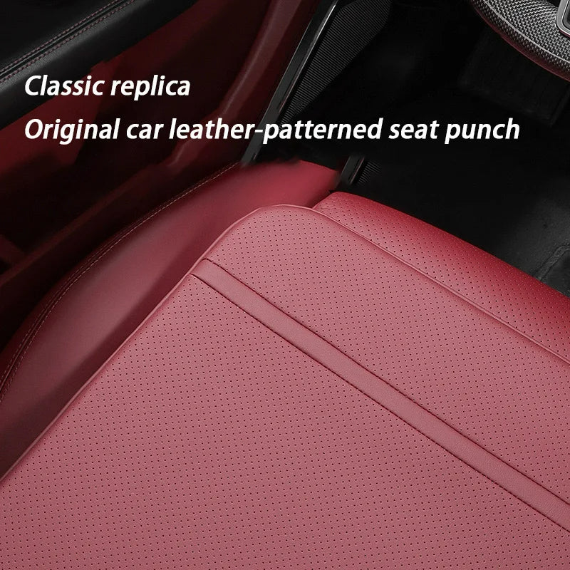 Car Breathable Cushion - Four Seasons Non-Slip Seat Cushion - Comfortable Butt Cushion for Car Interior Supplies - Delicate Leather  
