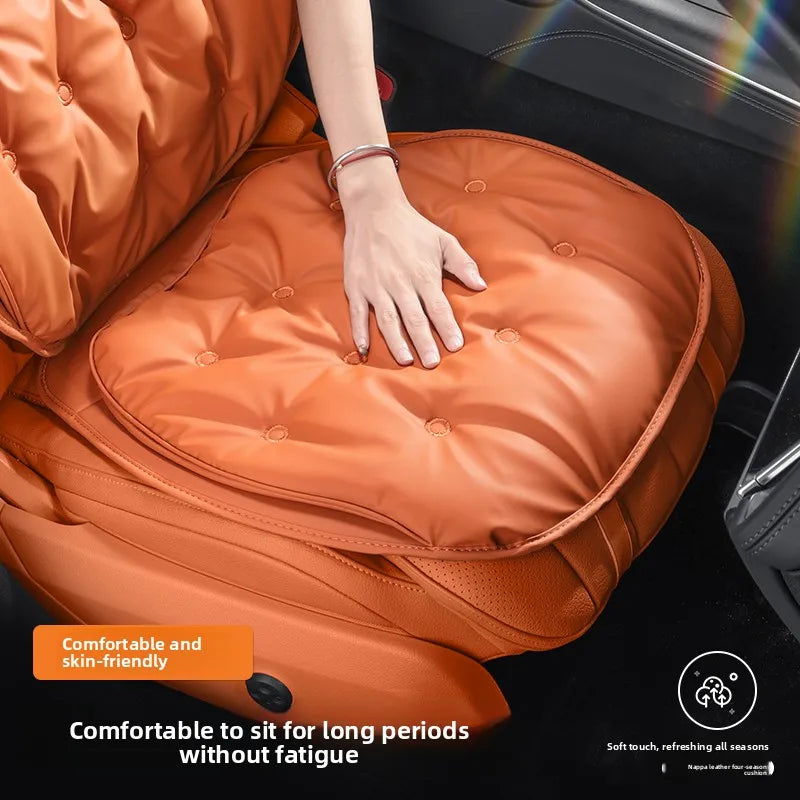 Universal Winter Down Car Seat Cover – Warm Breathable Soft Seat Cushion Protector for Vehicle Interior - Delicate Leather  
