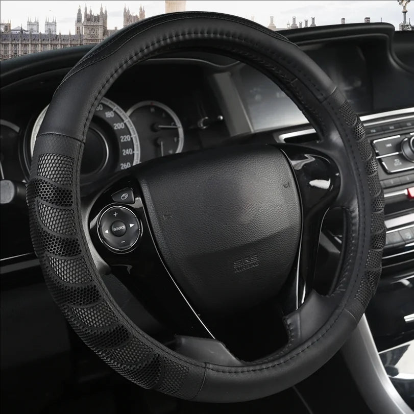 Silicone Steering Wheel Cover – Anti-Slip Multi-Color Universal Grip - Delicate Leather  
