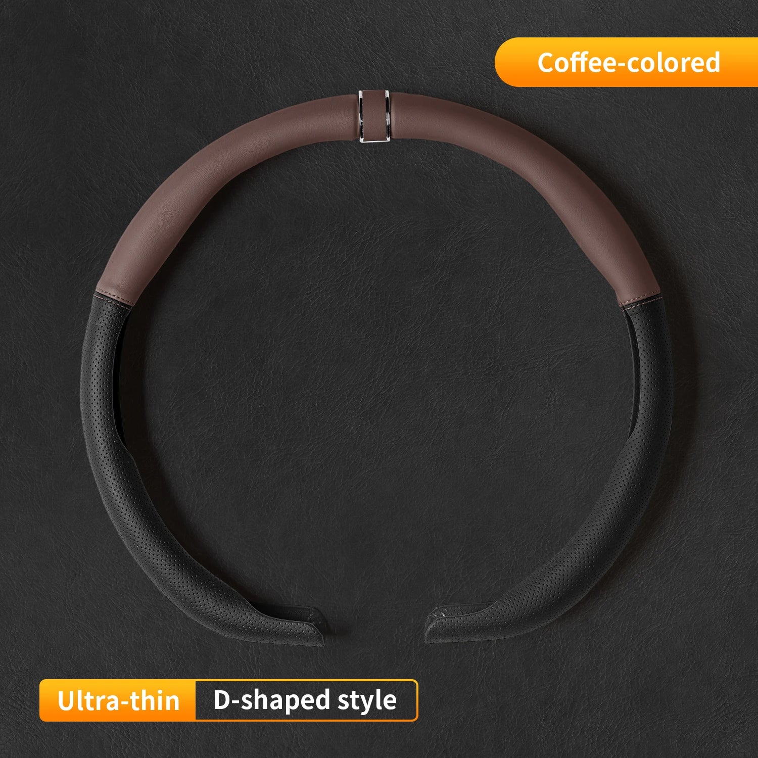 Breathable Steering Wheel Cover – Anti-Slip Universal Car Interior Accessory - Delicate Leather  