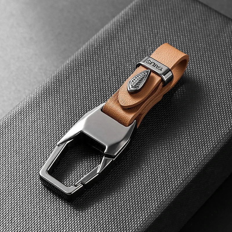 Premium Genuine Leather Keychain – Men’s Car Key Ring Holder with Anti-Loss Buckle, Key Strap Wallet Keyring Gift - Delicate Leather  