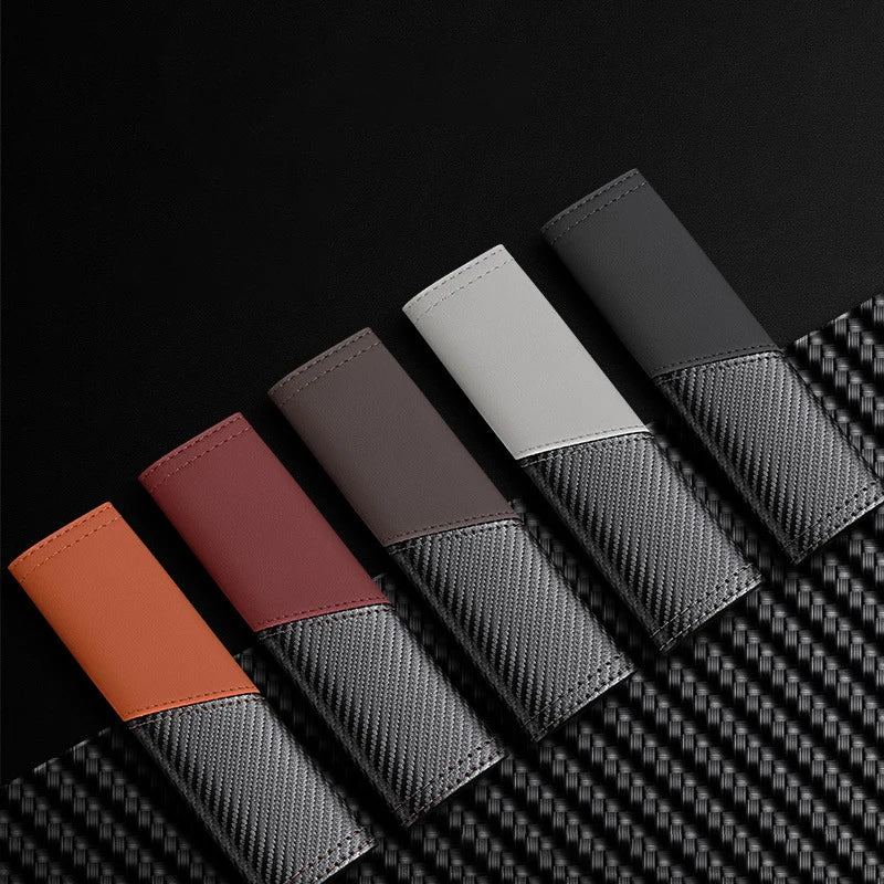 PU Leather Seat Belt Cover – Universal Stitching Shoulder Pad, Soft Protective Seat Belt Cushion for Car Interior - Delicate Leather  
