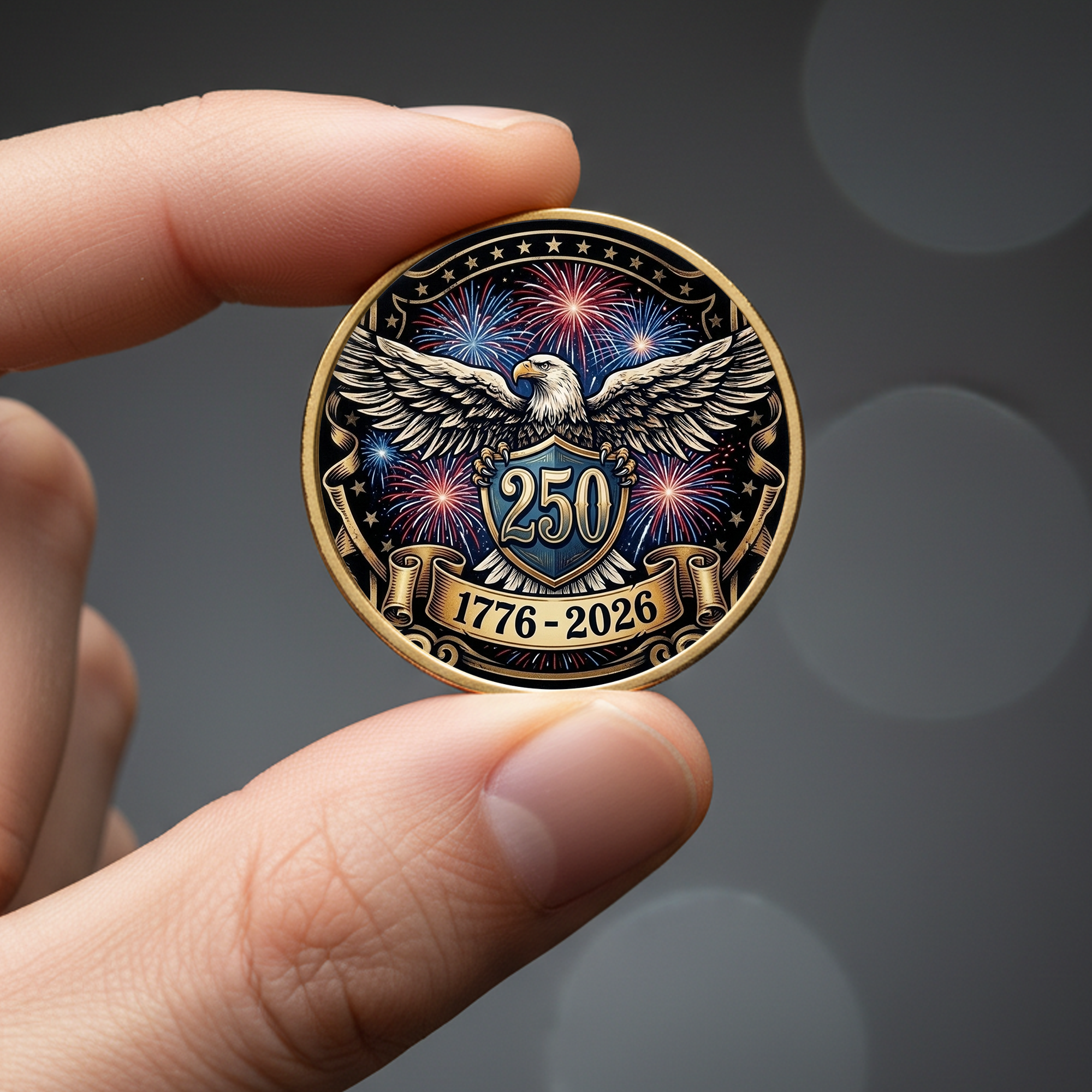 250th Anniversary of America 1776–2026 Commemorative Coin – Patriotic Souvenir Token 06 - Delicate Leather  