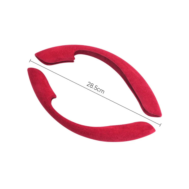 Suede Steering Wheel Cover – Anti-Slip 38cm Universal Grip Interior Accessory - Delicate Leather  