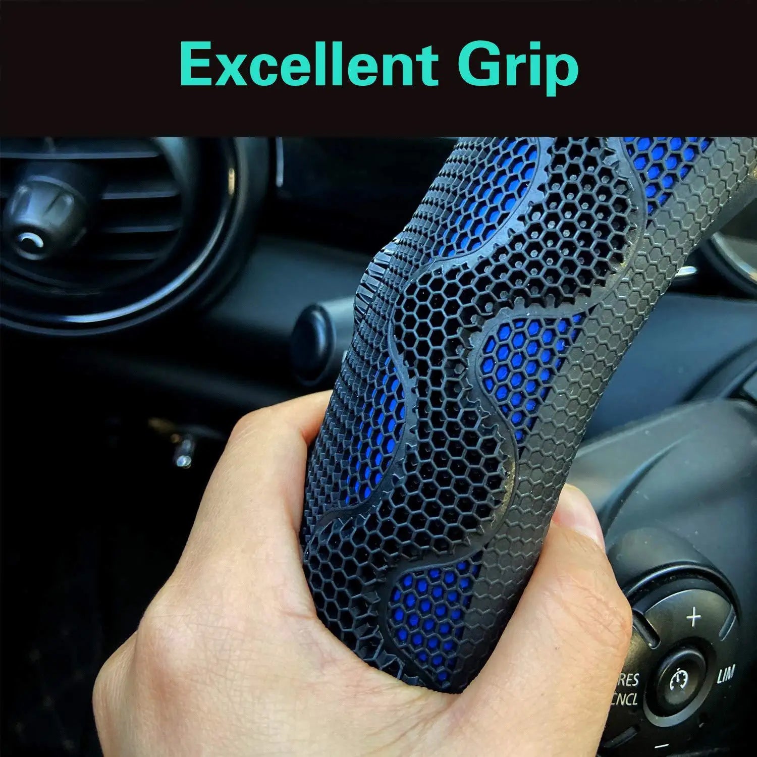 38cm Universal Steering Wheel Cover – 3D Honeycomb Anti-Slip Design, Fits 14.5–15 Inch Car Steering Wheels - Delicate Leather  