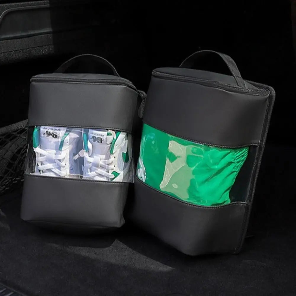 Portable Car Shoe Storage Box – Large Capacity Waterproof Oxford Cloth Shoe Organizer for Car Trunk or Home Use - Delicate Leather  