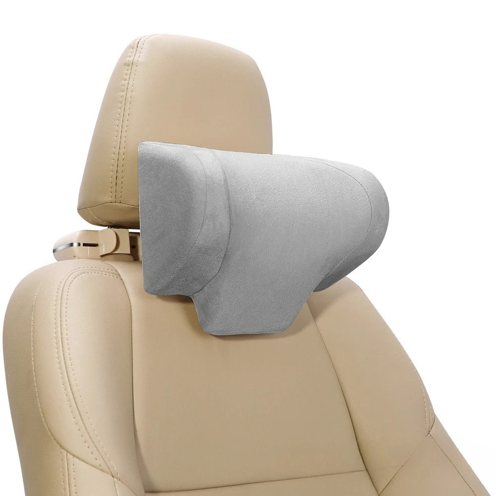 Adjustable Memory Foam Car Headrest Pillow – Universal Neck Support for Driver & Passenger - Delicate Leather