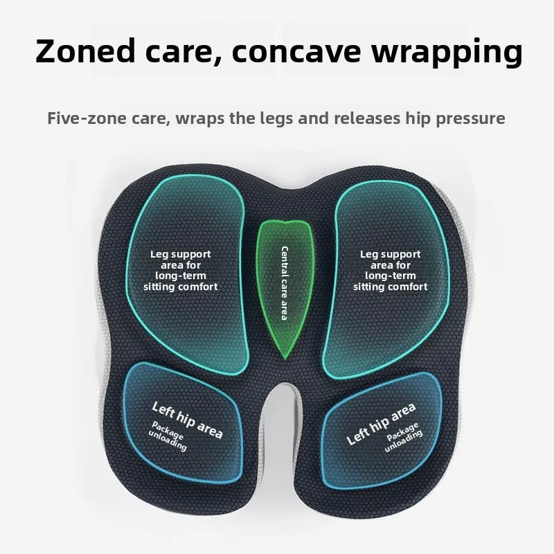 Memory Foam Seat Cushion – Comfortable Chair Pad for Car, Home & Office - Delicate Leather  