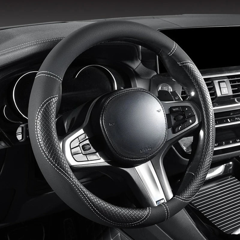 2024 New Universal Non-slip Leopard Print Leather Elastic Steering Wheel Cover - Delicate Leather  