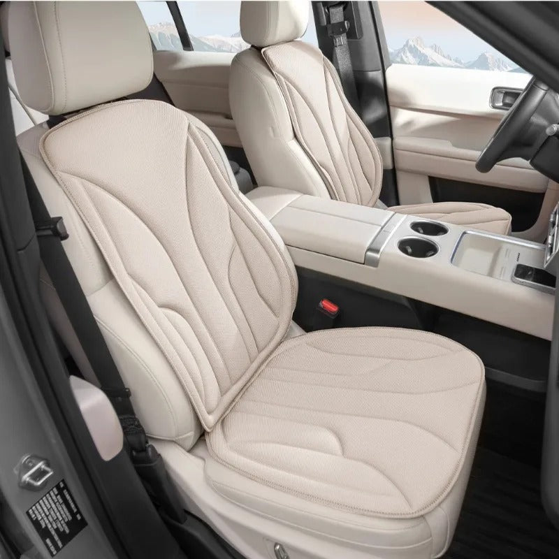 Algae Fiber Car Seat Cover Full Set – Universal Breathable Non-Slip Seat Cushion Set - Delicate Leather  