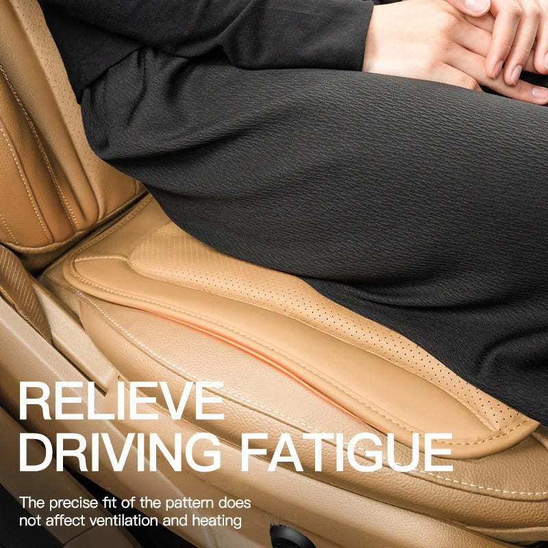 3D Embossed Car Seat Cushion – Universal Nappa-Style Leather Seat Protector for All Seasons - Delicate Leather  