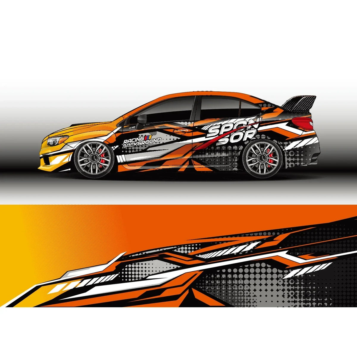 Racing Stripe Car Decal – Glossy PVC Vehicle Body Graphic Vinyl Wrap Sticker - Delicate Leather