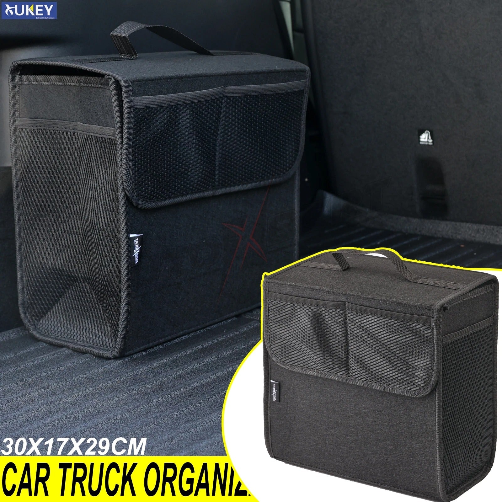 Universal Car Backseat Organizer – Felt Storage Bag with Mesh Net Pockets