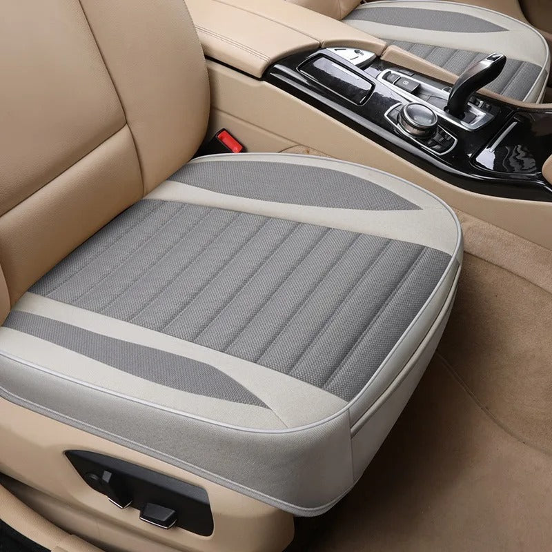 Flax Car Seat Cushion – Breathable Universal Seat Cover for Cars & SUVs - Delicate Leather  
