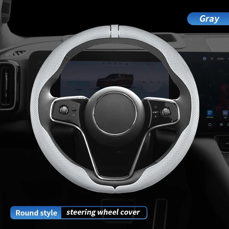 Premium Steering Wheel Cover – Easy Installation, Anti-Slip Universal 38cm Fit - Delicate Leather
