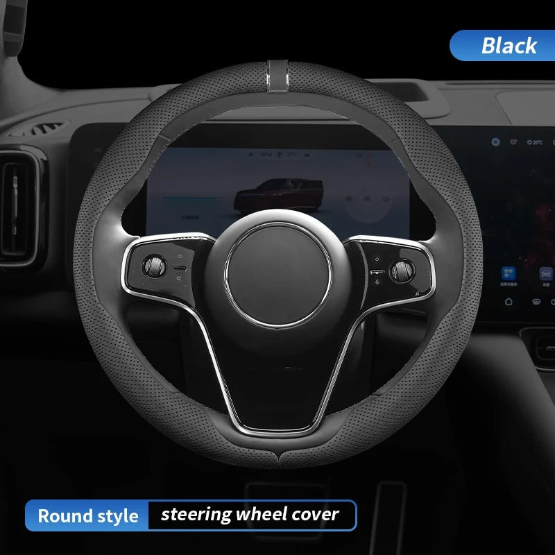 Premium Steering Wheel Cover – Easy Installation, Anti-Slip Universal 38cm Fit - Delicate Leather