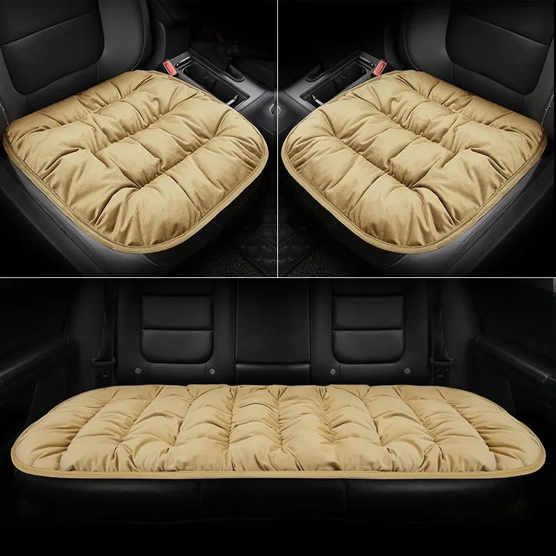 Fluffy Winter Car Seat Cushion – Warm Soft Memory Foam Seat Pad for Car, Office & Home - Delicate Leather