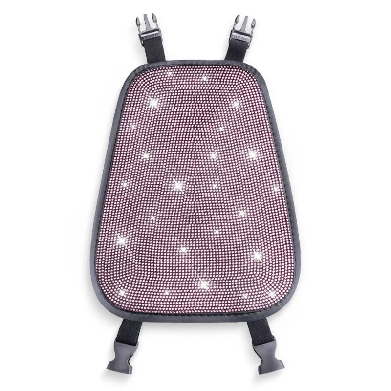 1PC Bling Car Seat Headrest Cover – Rhinestone Plush Headrest Cushion Protector Universal Auto Interior Accessory - Delicate Leather