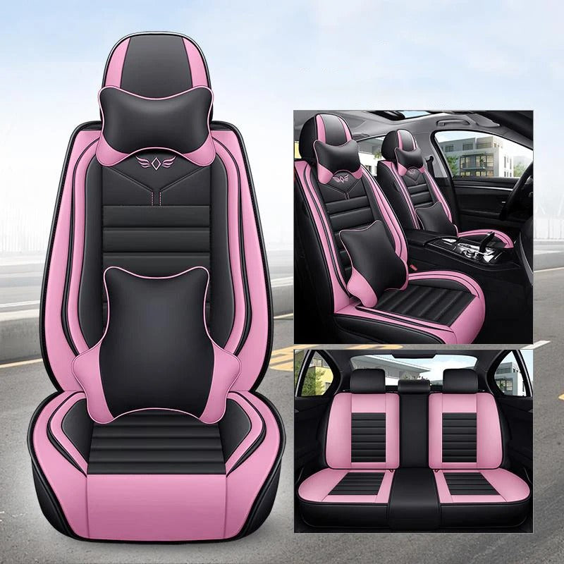 Universal Leather Car Seat Covers – Four-Season Interior Seat Protection Set - Delicate Leather