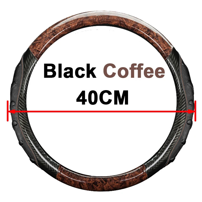 Car Truck PU Leather Embossed Steering Wheel Cover Steering-Wheel For Auto Diameters 36 38 40 42 45 47 50CM 7 Sizes to Choose - Delicate Leather  