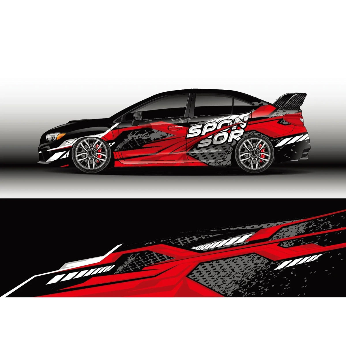 Racing Stripe Car Decal – Glossy PVC Vehicle Body Graphic Vinyl Wrap Sticker - Delicate Leather