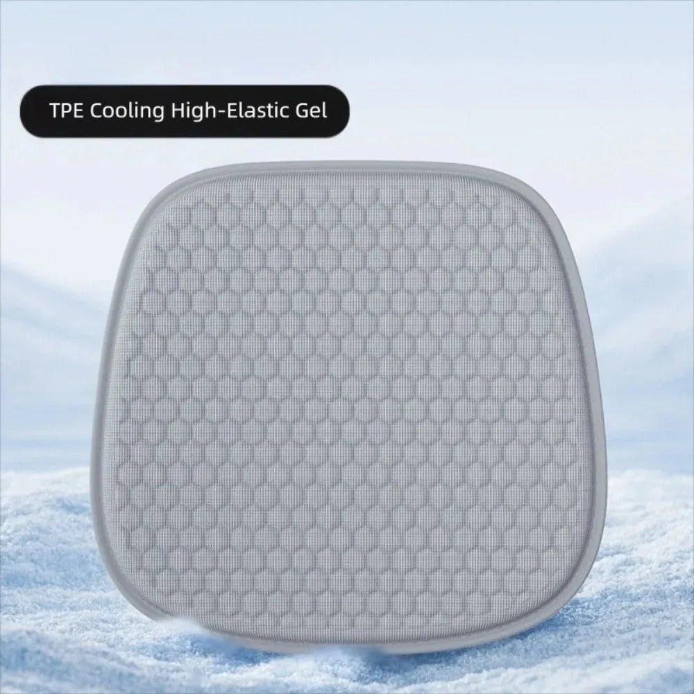 TPE Gel Seat Cushion – Breathable Honeycomb Cooling Cushion for Car, Office & Home - Delicate Leather  
