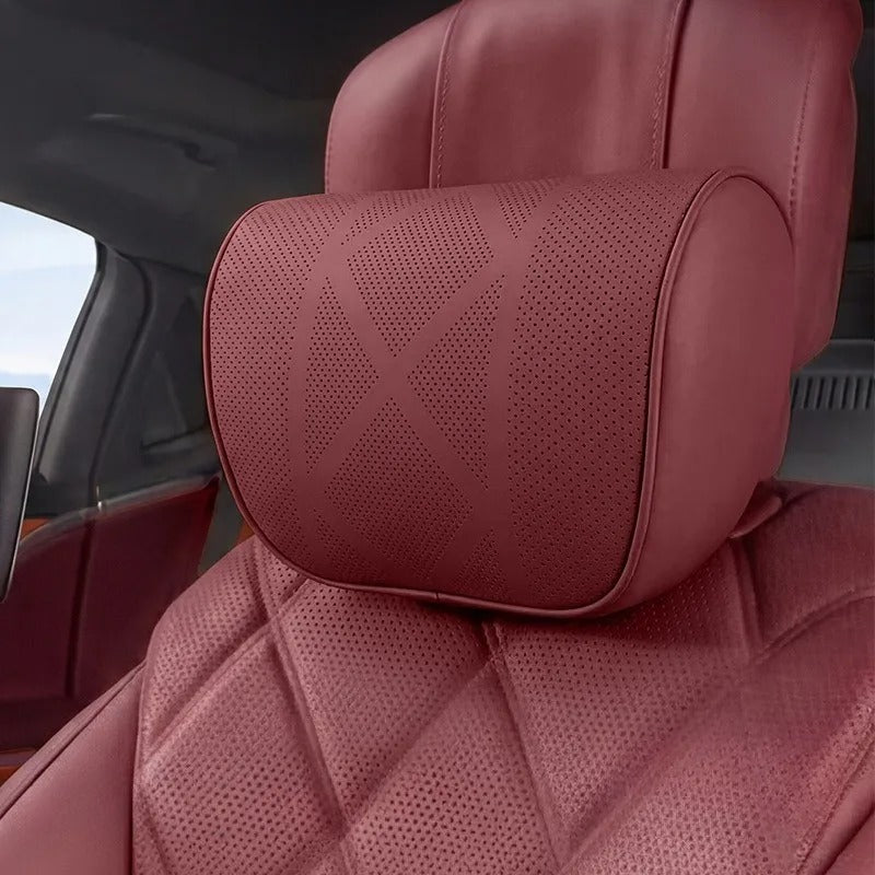 Nappa Leather Car Neck Pillow & Waist Pillow Set – Universal Car Seat Accessories - Delicate Leather